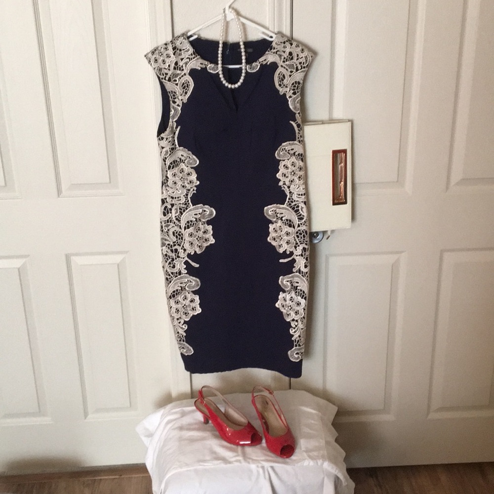 ModCloth Lakeside Libations Sheath Dress in Navy